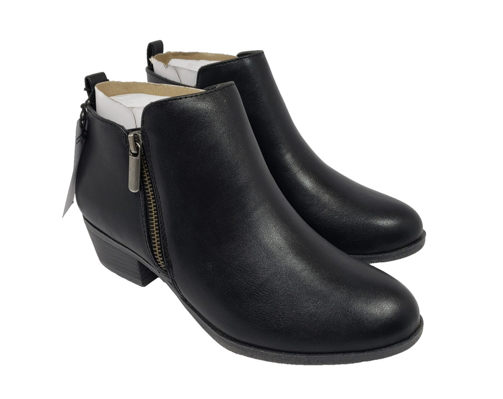Sonoma Goods For Life Millo Womens Size 7.5 Black Side Zip Ankle Bootie Boots